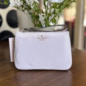 NWT Kate Spade Chelsea Nylon Medium Wristlet Pouch WLR00614 Lilac Moon